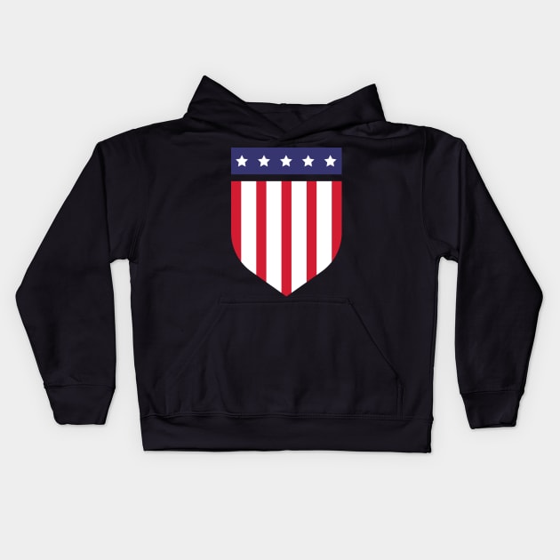 Shield in the colors of the USA | Flag of United States (1) | Gift idea Kids Hoodie by French Culture Shop